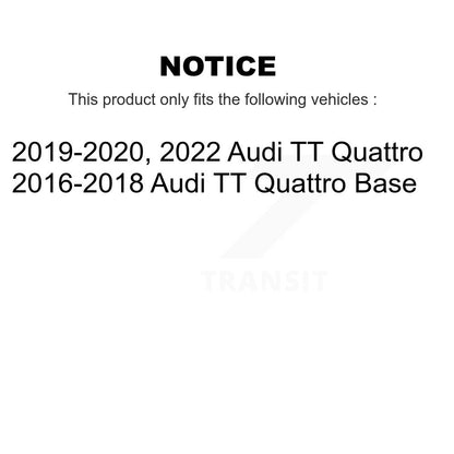 [Avant + Arrière] Kit d'ensemble roulement de roue et moyeu pour Audi TT Quattro KBB-113414