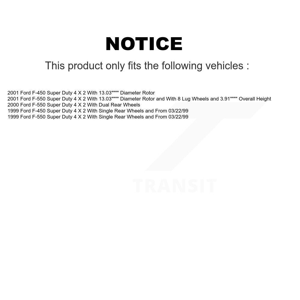 [Avant] Kit d'ensemble roulement de roue et moyeu pour Ford F-450 Super Duty F-550 4 X 2 KBB-114116