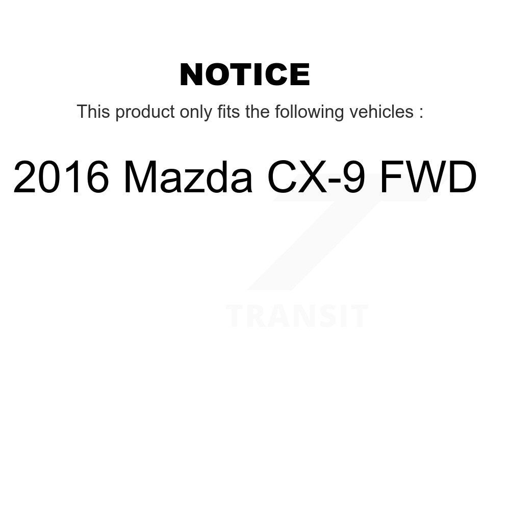 [Avant + Arrière] Kit de Roulement de roue pour 2016 Mazda CX-9 FWD KBB-114280