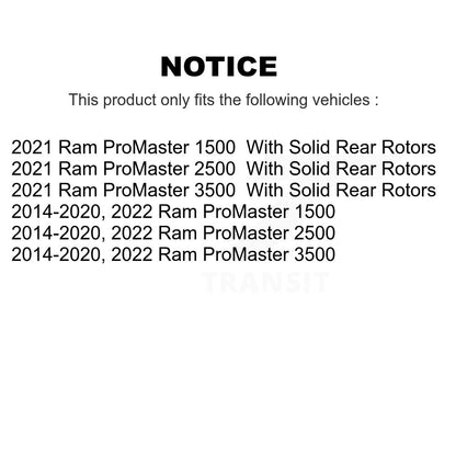 [Avant] Kit de Roulement de roue pour Ram ProMaster 1500 2500 3500 KBB-114365