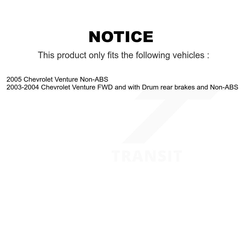 [Avant + Arrière] Kit d'ensemble roulement de roue et moyeu pour Chevrolet Venture KBB-115058