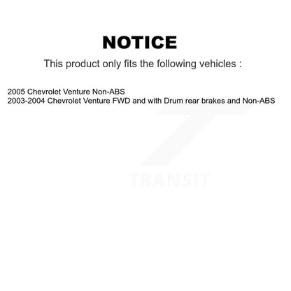 [Avant + Arrière] Kit d'ensemble roulement de roue et moyeu pour Chevrolet Venture KBB-115058