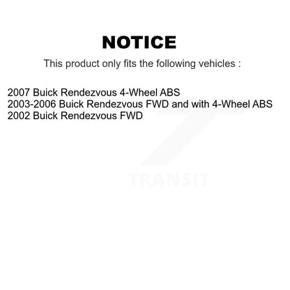 [Avant + Arrière] Kit d'ensemble roulement de roue et moyeu pour Buick Rendezvous KBB-115372