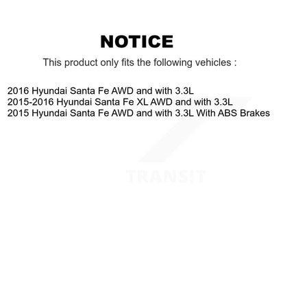 [Avant + Arrière] Kit d'ensemble roulement de roue et moyeu pour Hyundai Santa Fe XL AWD avec 3.3L KBB-115410
