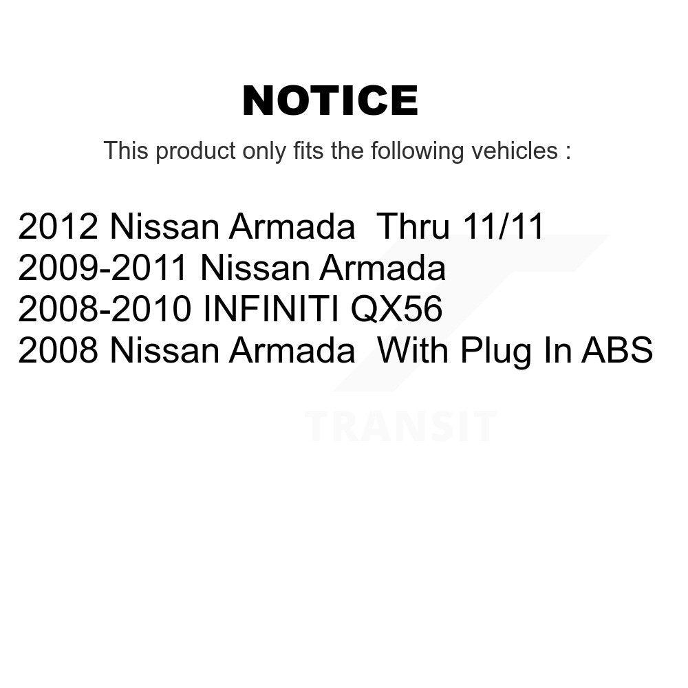 [Avant + Arrière] Kit d'ensemble roulement de roue et moyeu pour Nissan Armada INFINITI QX56 KBB-115771