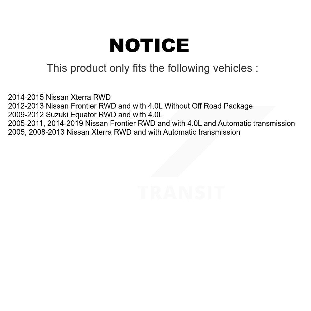 [Avant + Arrière] Kit d'ensemble roulement de roue et moyeu pour Nissan Frontier Xterra Suzuki Equator KBB-115773