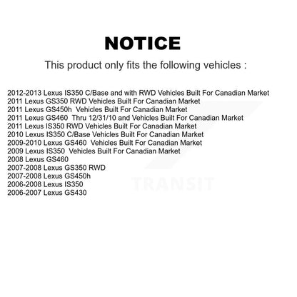 [Avant + Arrière] Kit d'ensemble roulement de roue et moyeu pour Lexus IS350 GS350 GS430 GS450h GS460 KBB-116654