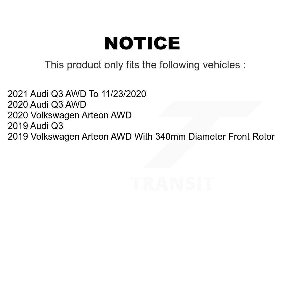 [Avant + Arrière] Kit d'ensemble roulement de roue et moyeu pour Audi Q3 Volkswagen Arteon KBB-116790