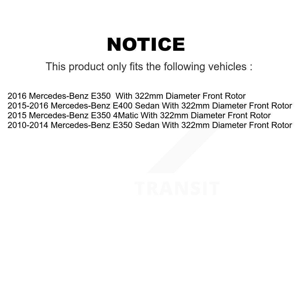 [Avant + Arrière] Kit de Roulement de roue pour Mercedes-Benz E350 E400 avec 322mm Diameter Rotor KBB-117606