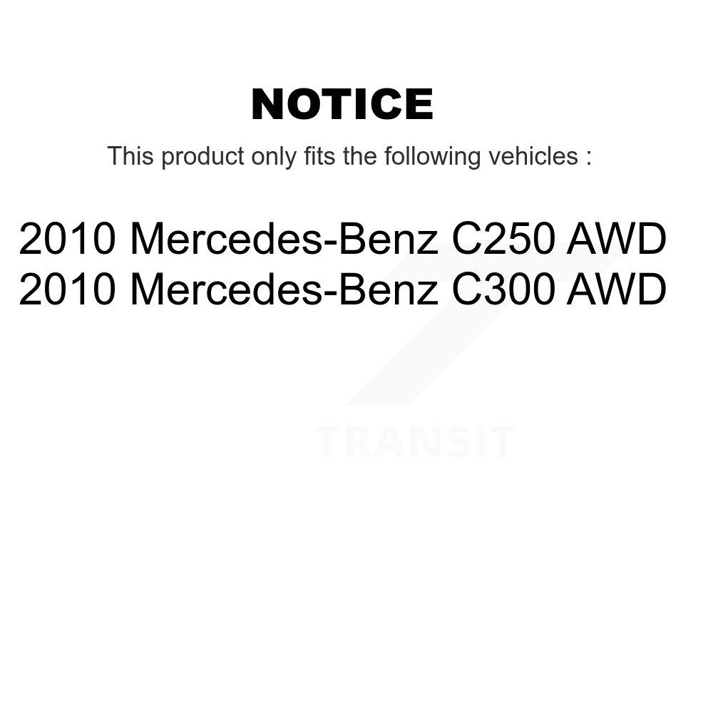 [Avant + Arrière] Kit de Roulement de roue pour 2010 Mercedes-Benz C300 C250 AWD KBB-118049