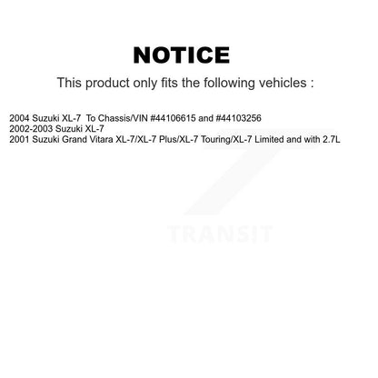 [Avant + Arrière] Kit d'ensemble roulement de roue et moyeu pour Suzuki XL-7 Grand Vitara KBB-118942