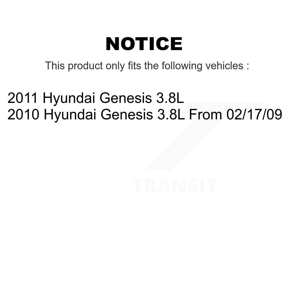 [Avant + Arrière] Kit d'ensemble roulement de roue et moyeu pour Hyundai Genesis 3.8L KBB-119036