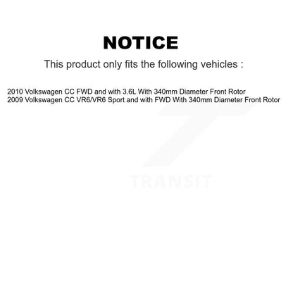 [Avant + Arrière] Kit d'ensemble roulement de roue et moyeu pour Volkswagen CC avec 340mm Diameter Rotor KBB-119119