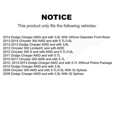 [Avant + Arrière] Kit d'ensemble roulement de roue et moyeu pour Dodge Charger Chrysler 300 KBB-119249