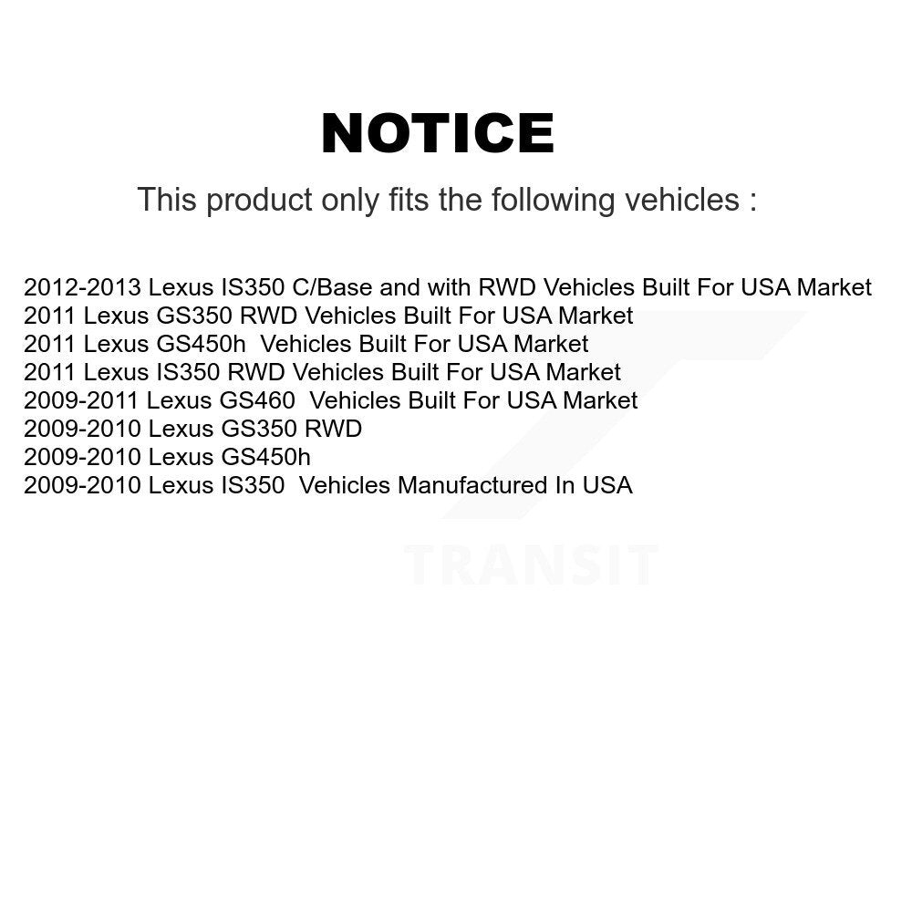 [Avant + Arrière] Kit d'ensemble roulement de roue et moyeu pour Lexus IS350 GS350 GS450h GS460 KBB-119500