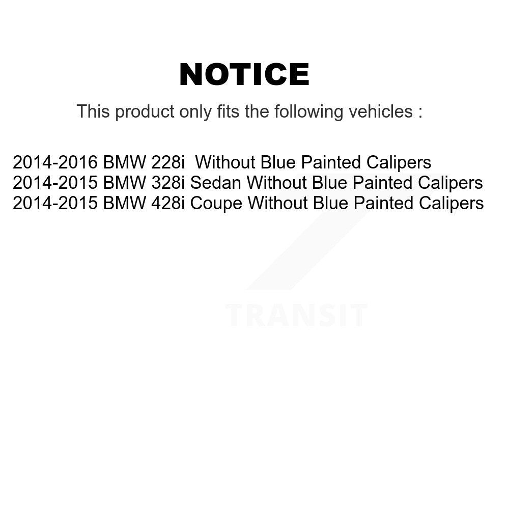 [Avant + Arrière] Kit d'ensemble roulement de roue et moyeu pour BMW 328i 428i 228i sans Blue Painted Calipers KBB-119532