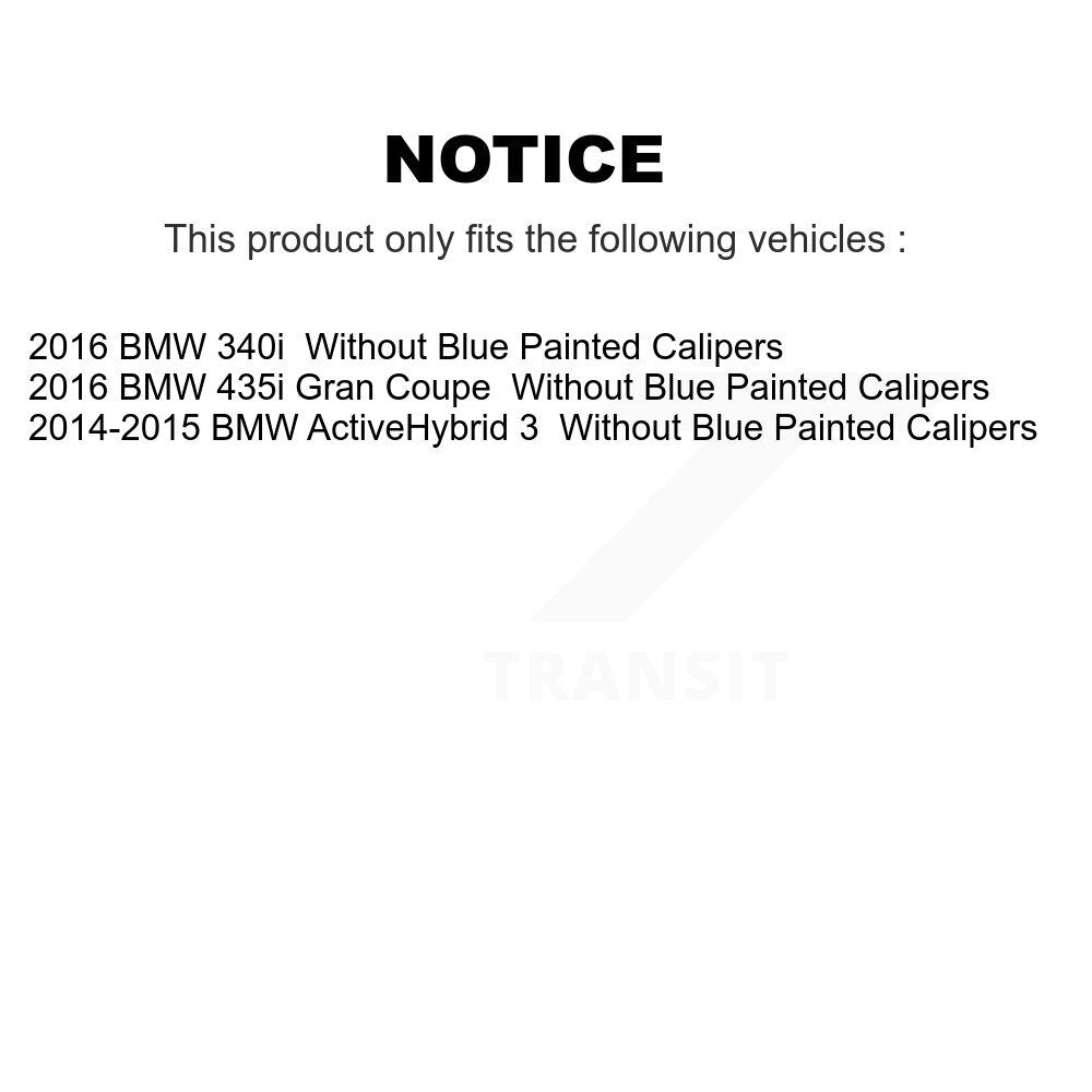 [Avant + Arrière] Kit d'ensemble roulement de roue et moyeu pour BMW 340i 435i Gran Coupe ActiveHybrid 3 sans Blue Painted Calipers KBB-119534