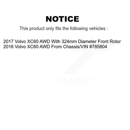 [Avant + Arrière] Kit d'ensemble roulement de roue et moyeu pour Volvo XC60 AWD KBB-119808