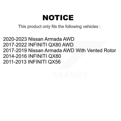 [Avant + Arrière] Kit d'ensemble roulement de roue et moyeu pour INFINITI Nissan Armada QX80 QX56 KBB-119825