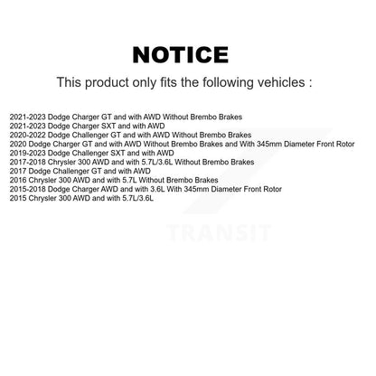 [Avant + Arrière] Kit d'ensemble roulement de roue et moyeu pour Dodge Charger Chrysler 300 Challenger KBB-119847