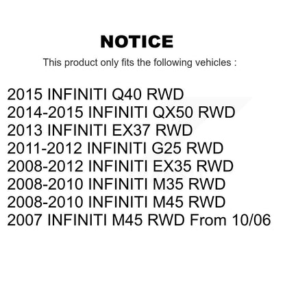 [Avant + Arrière] Kit d'ensemble roulement de roue et moyeu pour INFINITI G37 G35 EX35 G25 Nissan 370Z Q40 M35 QX50 M45 EX37 KBB-120026