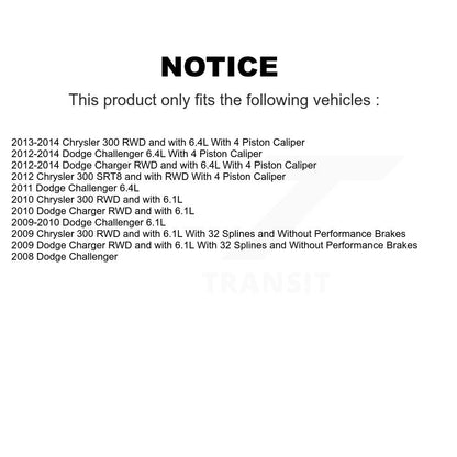 [Avant + Arrière] Kit d'ensemble roulement de roue et moyeu pour Dodge Charger Chrysler 300 Challenger KBB-120547