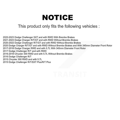 [Avant + Arrière] Kit d'ensemble roulement de roue et moyeu pour Dodge Challenger Chrysler 300 Charger KBB-120578