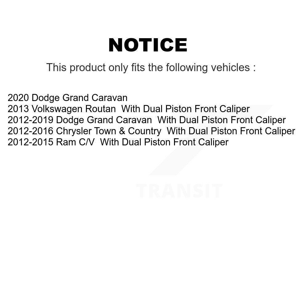 [Avant + Arrière] Kit d'ensemble roulement de roue et moyeu pour Dodge Grand Caravan Chrysler Town & Country Ram C/V Volkswagen Routan KBB-120820