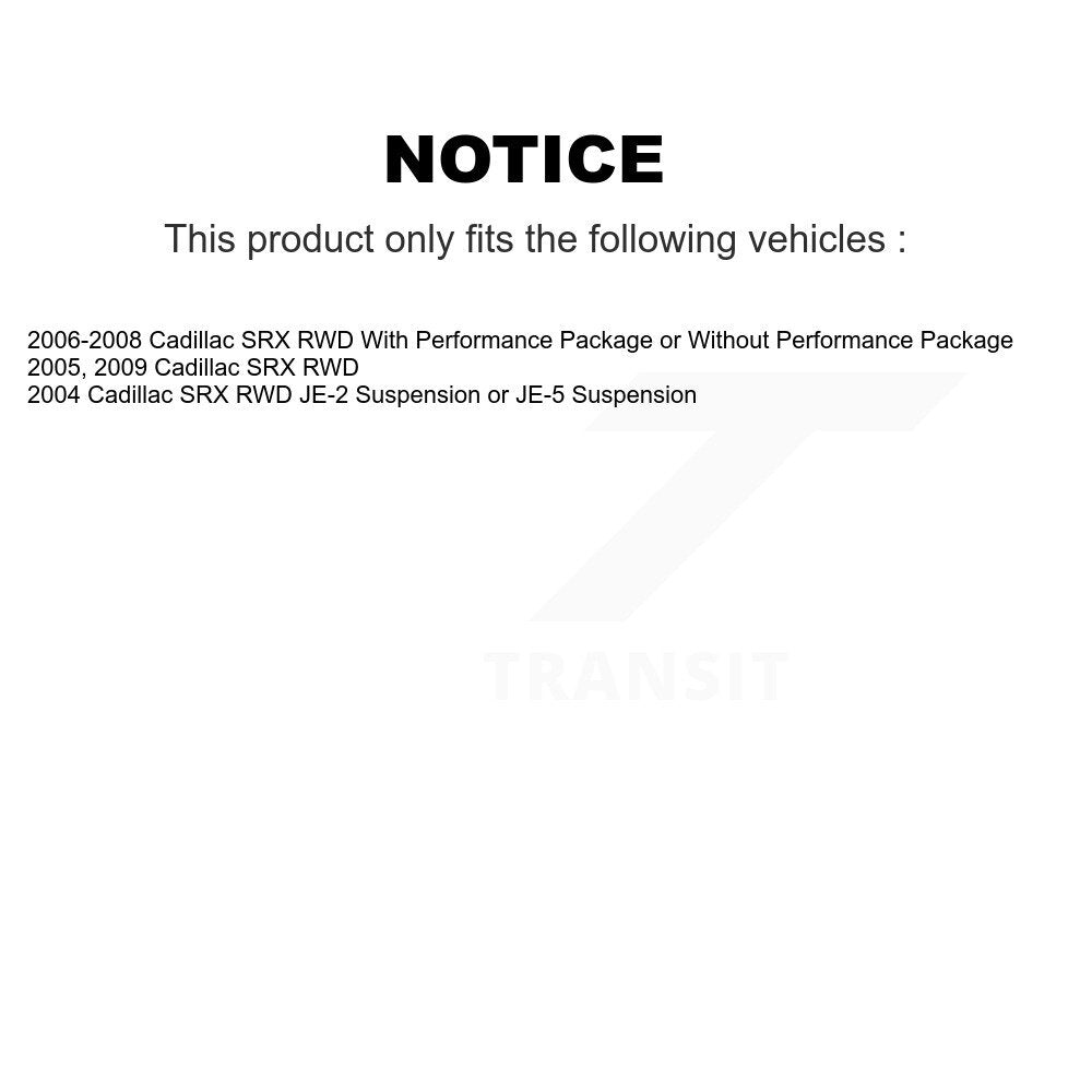 [Avant + Arrière] Kit d'ensemble roulement de roue et moyeu pour Cadillac SRX RWD KBB-120894