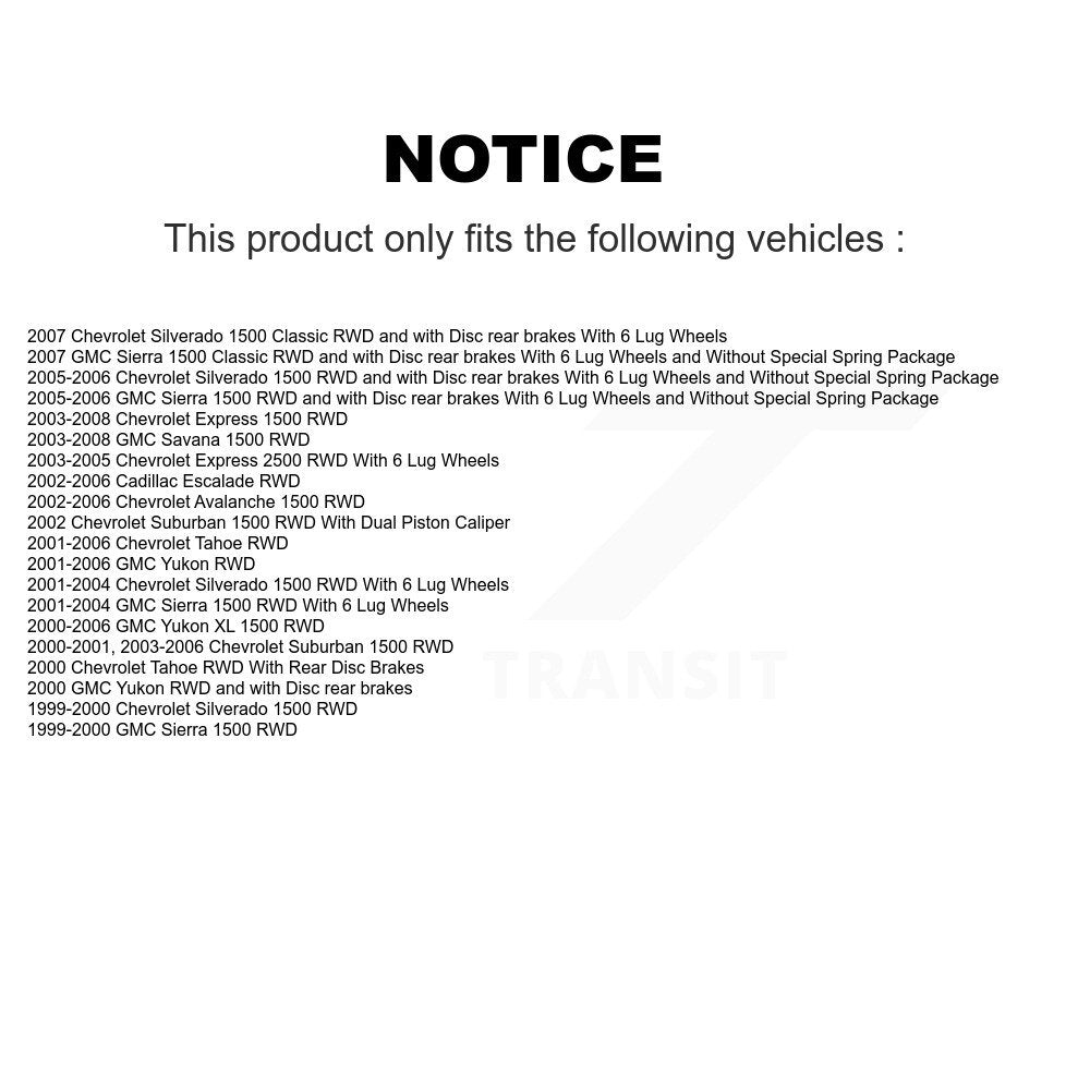 [Avant] Kit d'ensemble roulement de roue et moyeu pour Chevrolet Silverado 1500 GMC Tahoe Sierra Suburban Yukon Avalanche XL Classic Cadillac Escalade Express 2500 Savana KBB-121123