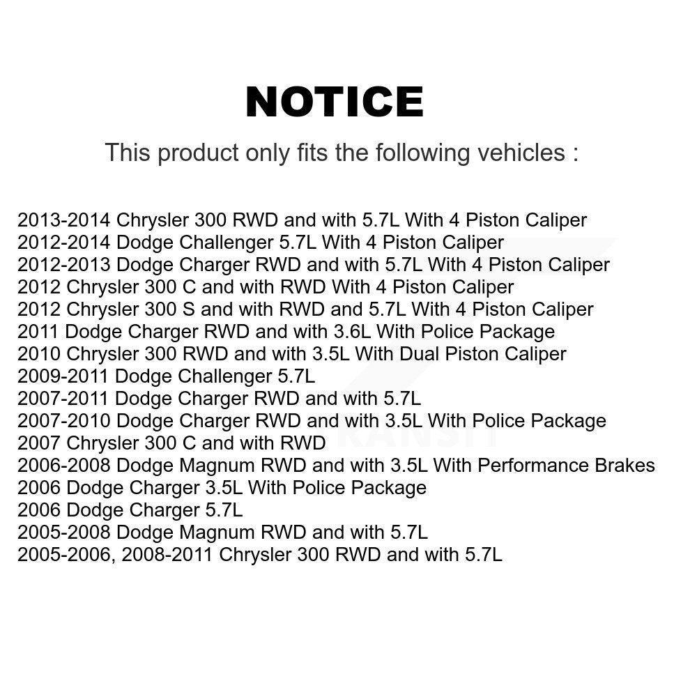 [Avant] Kit d'ensemble roulement de roue et moyeu pour Dodge Chrysler 300 Charger Magnum Challenger KBB-121157