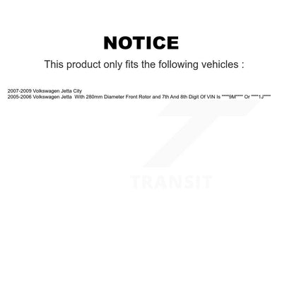 [Avant] Kit d'ensemble roulement de roue et moyeu pour 2005-2006 Volkswagen Jetta avec 280mm Diameter 7th 8th Digit Of VIN Is "9M" Or "1J" KBB-121177