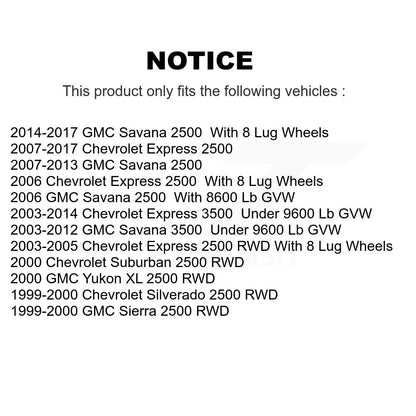 [Avant] Kit d'ensemble roulement de roue et moyeu pour Chevrolet Express 2500 3500 GMC Savana KBB-121335