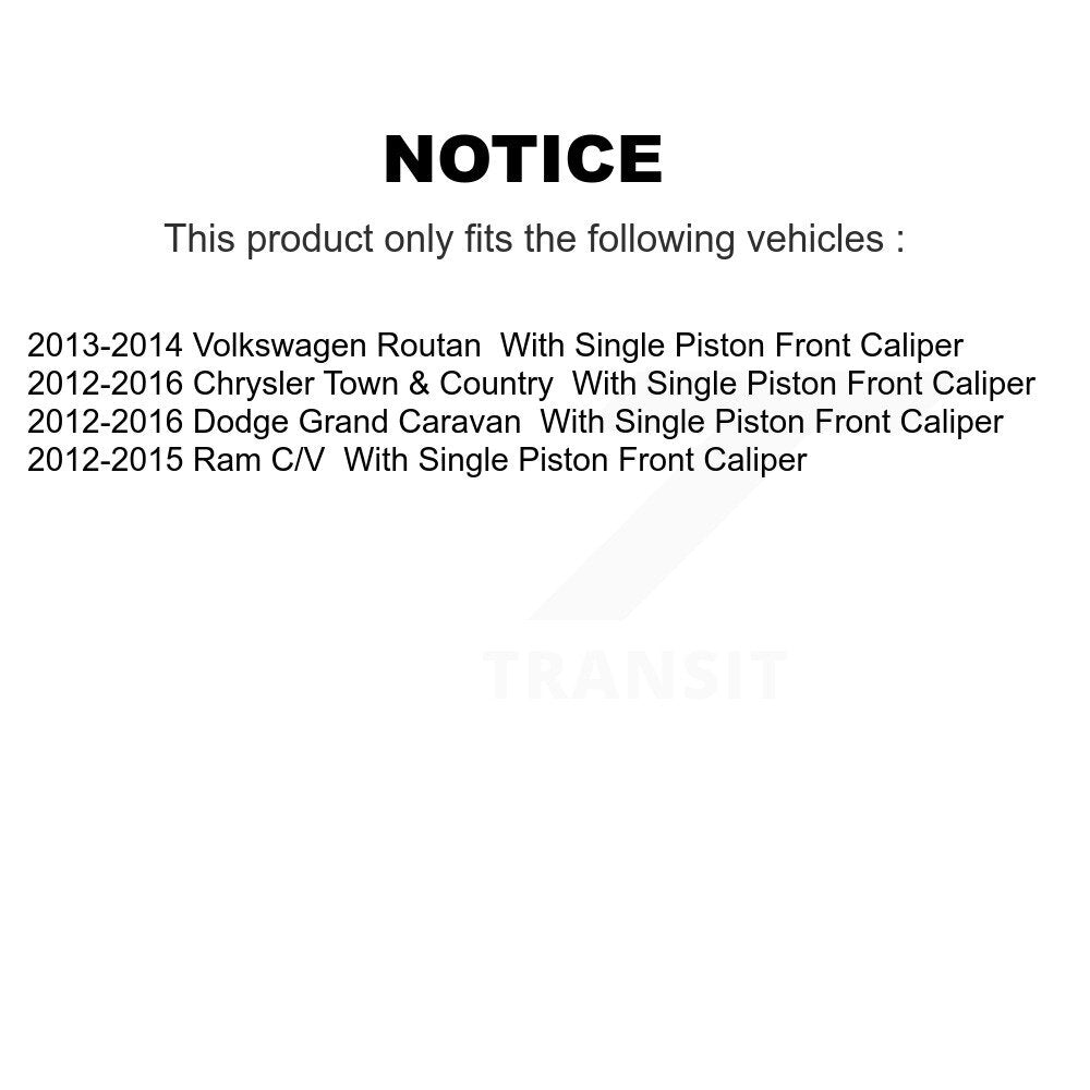 [Avant] Kit d'ensemble roulement de roue et moyeu pour Dodge Grand Caravan Chrysler Town & Country Ram C/V Volkswagen Routan avec Single Piston Caliper KBB-121344