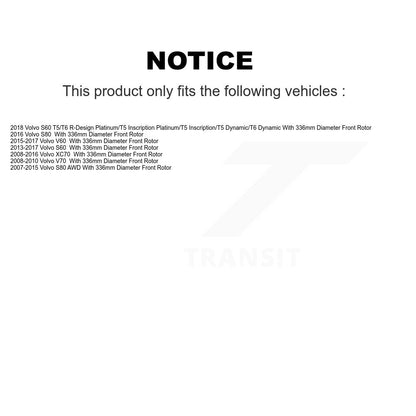 [Avant] Kit d'ensemble roulement de roue et moyeu pour Volvo S60 XC70 S80 V60 V70 336mm Diameter Rotor KBB-121370
