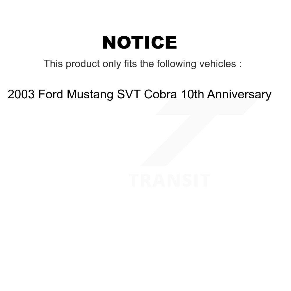 [Avant + Arrière] Kit d'ensemble roulement de roue et moyeu pour 2003 Ford Mustang SVT Cobra 10th Anniversary KBB-121665