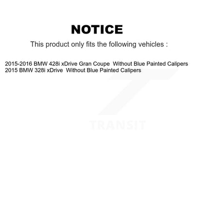 [Avant + Arrière] Kit d'ensemble roulement de roue et moyeu pour BMW 328i xDrive 428i Gran Coupe sans Blue Painted Calipers KBB-121803