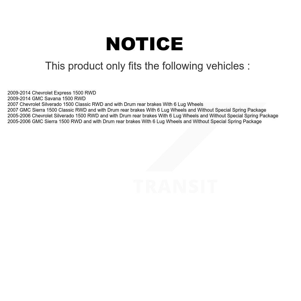[Avant] Kit d'ensemble roulement de roue et moyeu pour Chevrolet Silverado 1500 GMC Sierra Classic Express Savana KBB-121952