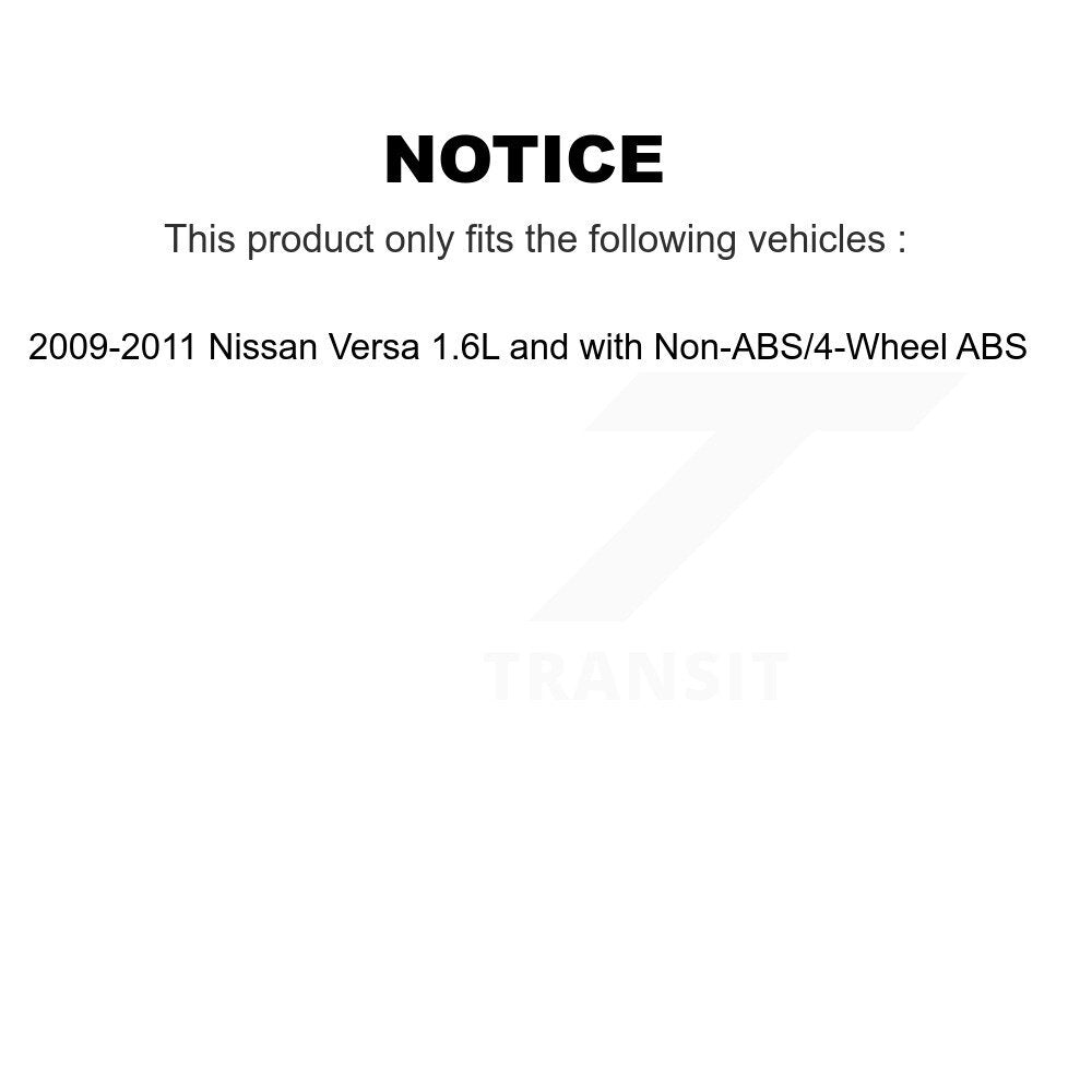 [Avant] Kit d'ensemble roulement de roue et moyeu pour 2009-2011 Nissan Versa 1.6L avec 4-Wheel ABS KBB-122112