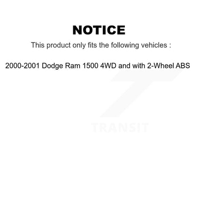 [Avant] Kit d'ensemble roulement de roue et moyeu pour 2000-2001 Dodge Ram 1500 4WD avec 2-Wheel ABS KBB-122148