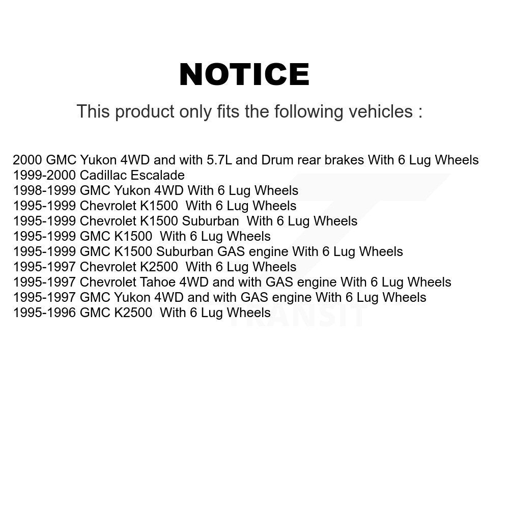 [Avant] Kit d'ensemble roulement de roue et moyeu pour Chevrolet K1500 GMC Suburban Tahoe Yukon K2500 Cadillac Escalade KBB-122170