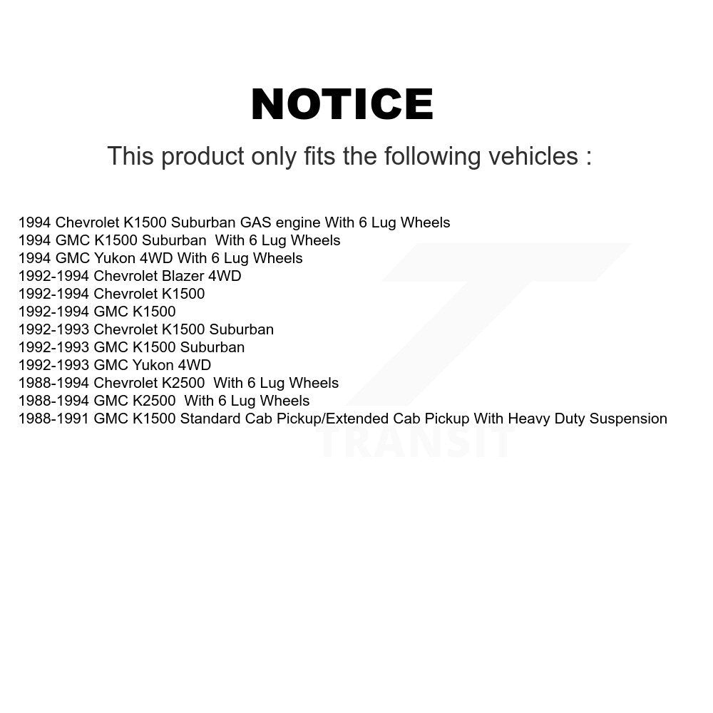 [Avant] Kit d'ensemble roulement de roue et moyeu pour Chevrolet K1500 GMC K2500 Suburban Blazer Yukon KBB-122195