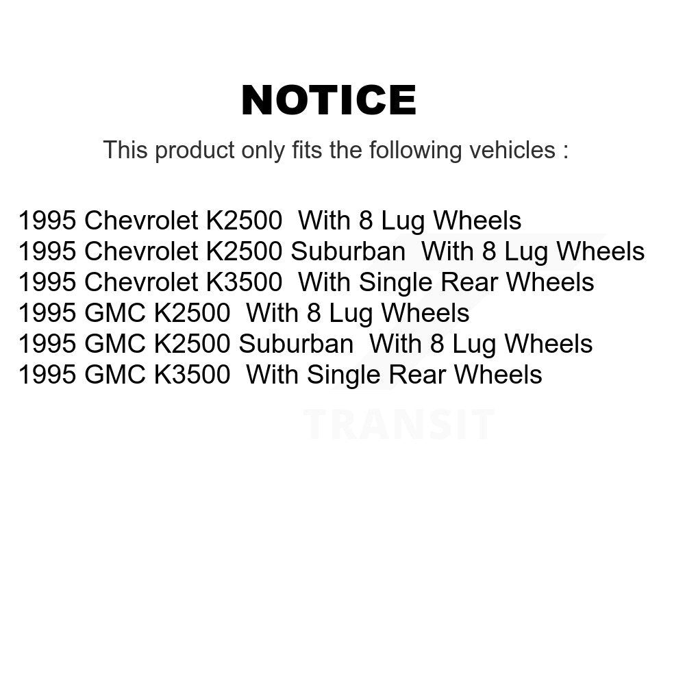[Avant] Kit d'ensemble roulement de roue et moyeu pour 1995 Chevrolet K2500 GMC K3500 Suburban KBB-122520