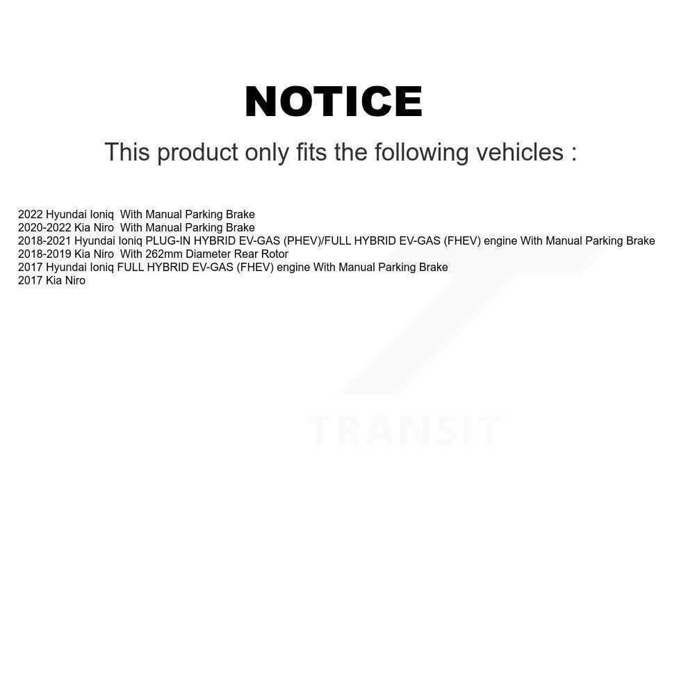 [Avant + Arrière] Kit d'ensemble roulement de roue et moyeu pour Kia Niro Hyundai Ioniq KBB-122708