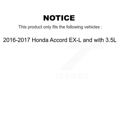 [Avant + Arrière] Kit de Roulement de roue pour 2016-2017 Honda Accord EX-L avec 3.5L KBB-123367