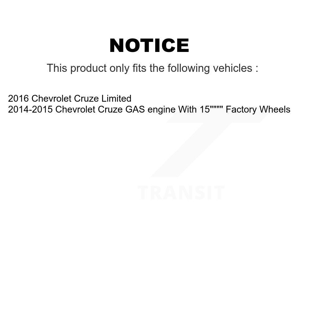 [Avant + Arrière] Kit d'ensemble roulement de roue et moyeu pour Chevrolet Cruze Limited KBB-123863
