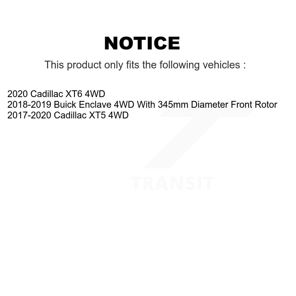 [Avant + Arrière] Kit d'ensemble roulement de roue et moyeu pour 2018-2019 Cadillac XT5 4WD KBB-123935