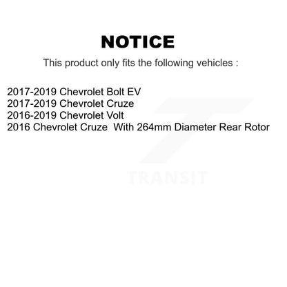 [Avant + Arrière] Kit d'ensemble roulement de roue et moyeu pour Chevrolet Volt Bolt EV KBB-123972