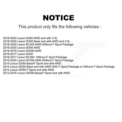 [Avant + Arrière] Kit d'ensemble roulement de roue et moyeu pour Lexus GS350 IS300 IS350 RC350 RC300 KBB-123981