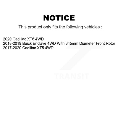 [Avant + Arrière] Kit d'ensemble roulement de roue et moyeu pour 2018-2019 Cadillac XT5 4WD KBB-124014